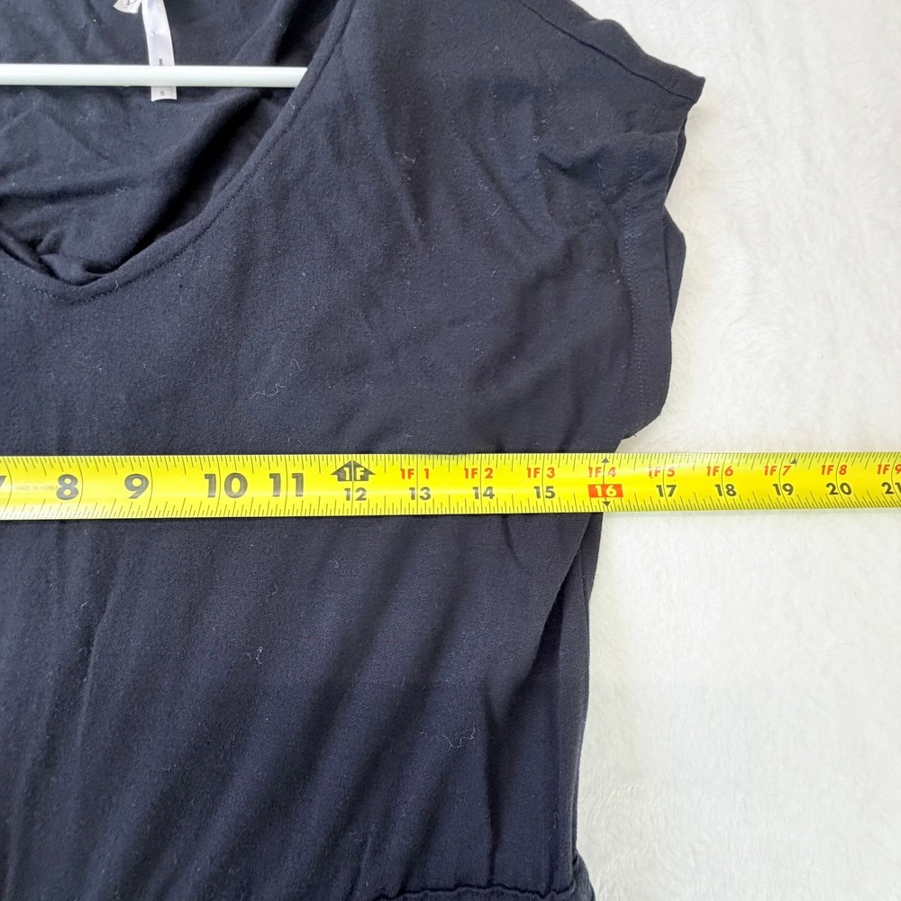 Soma Sunday Lounge Jumpsuit Black V-Neck Wide‎ Leg Drawstring Pockets Small - Picture 11 of 14